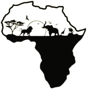 Africa Map Wall Decor with animals