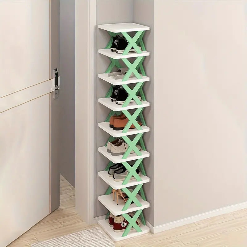 1pc Small Space Stackable Multi-layer Shoe Rack, Easy To Install, Shoe Cabinet Rack For Entryway, Removable Storage Rack