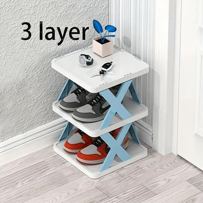 1pc Small Space Stackable Multi-layer Shoe Rack, Easy To Install, Shoe Cabinet Rack For Entryway, Removable Storage Rack