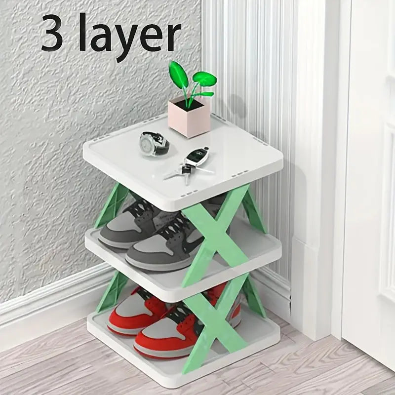 1pc Small Space Stackable Multi-layer Shoe Rack, Easy To Install, Shoe Cabinet Rack For Entryway, Removable Storage Rack