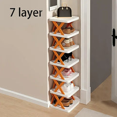 1pc Small Space Stackable Multi-layer Shoe Rack, Easy To Install, Shoe Cabinet Rack For Entryway, Removable Storage Rack