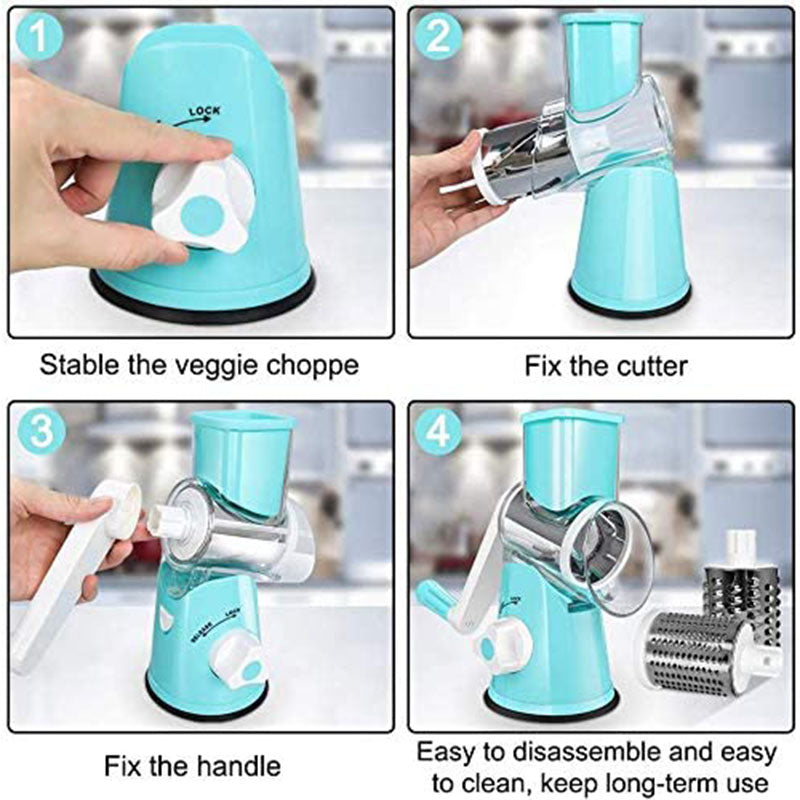 KITCHEN ROLLER VEGETABLE SLICER VERTICAL VEGETABLE CUTTER ROTARY GRATER